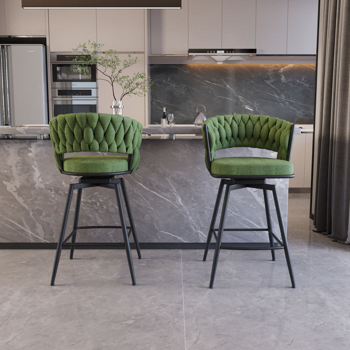 Bar Stool 360 Swivel With Back Footrest