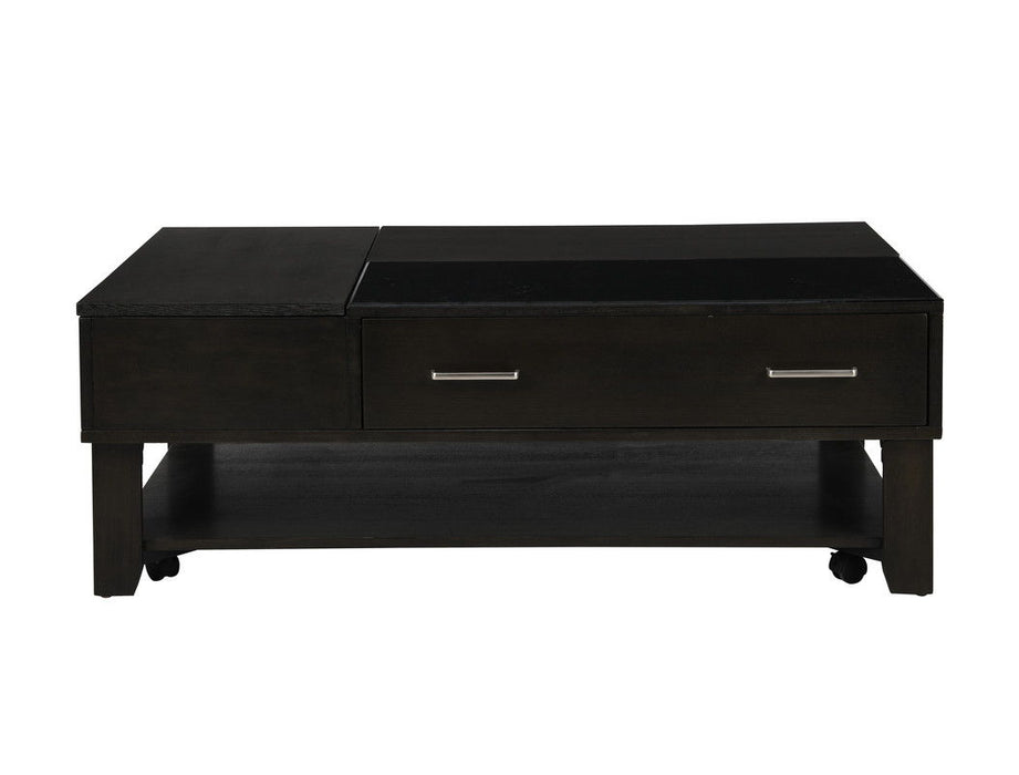 Bruno - Wooden Table With Tempered Glass Top And Drawer