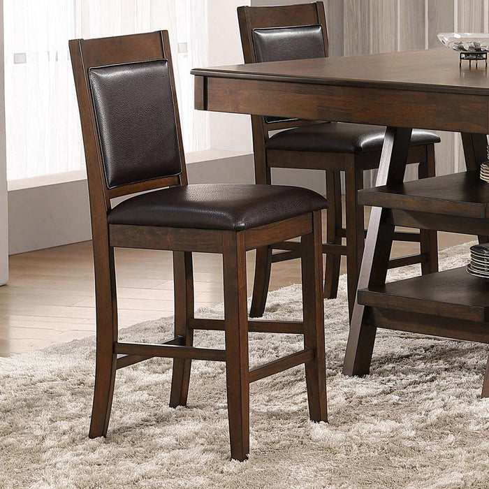Upholstered Counter Height Chair (Set of 2) - Brown / Walnut