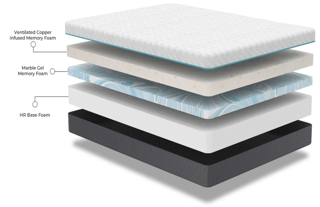 Copper Lux - 12" Soft Memory Foam Mattress With Phase Change Cooling Fabric