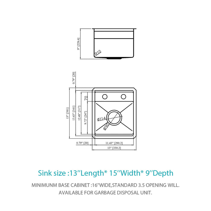 Undermount Bar Sink With Folding Faucet