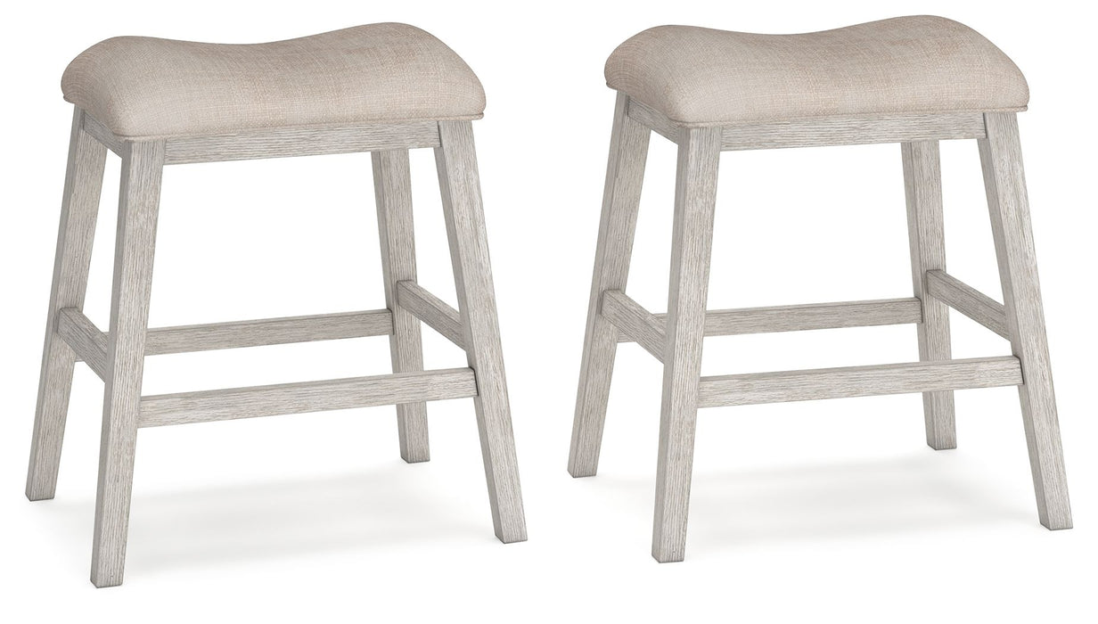 Skempton - Upholstered Stool (Set of 2) - White