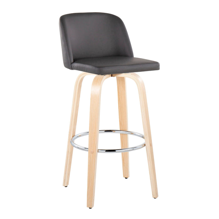 Toriano - Contemporary Fixed Height Barstool & Swivel With Round Footrest (Set of 2)