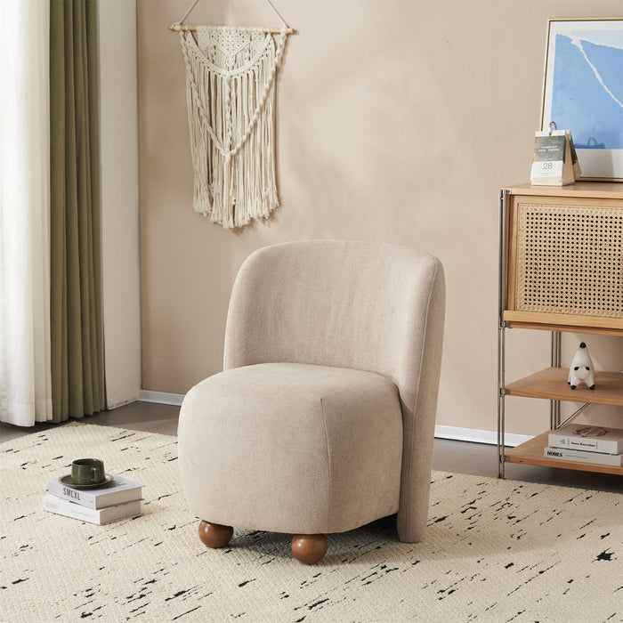 Modern Low Back Accent Upholstered Armless Living Room Chairs, Round Feet