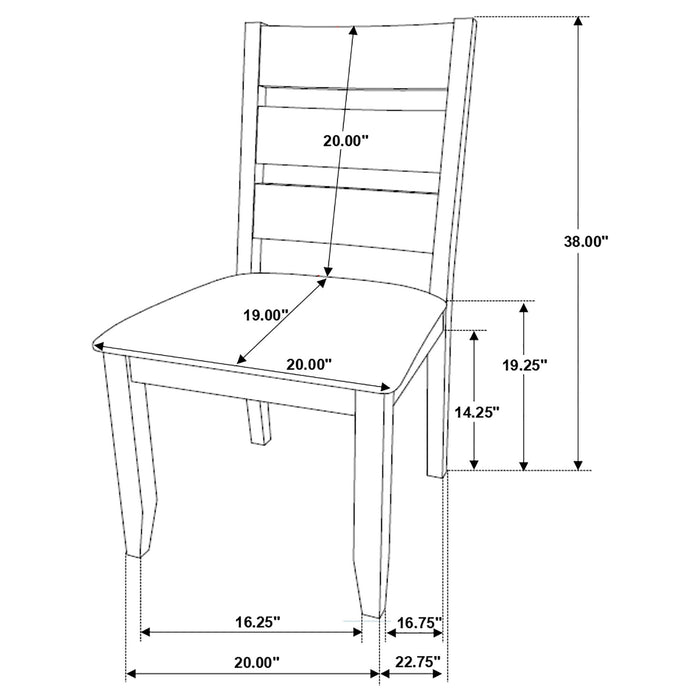 Dining Chair With Ladder Back Design (Set of 2) - Brown