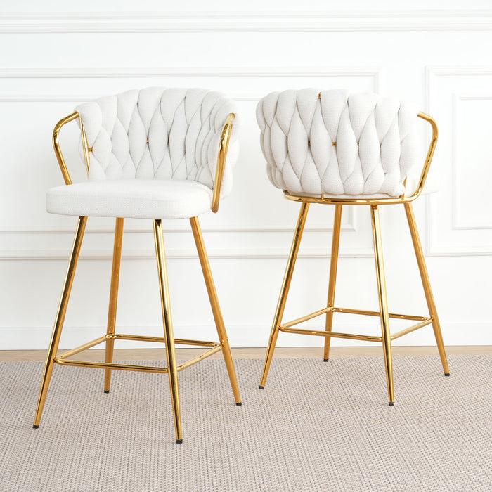 Modern Design High Stool With Plated Legs (Set of 2)