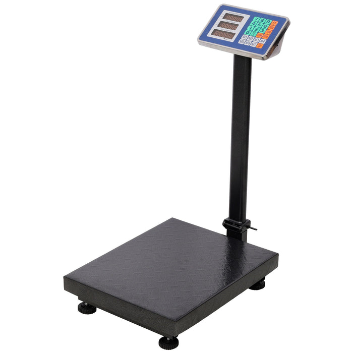 Digital Weight Computing Floor Platform Scale With Price Calculator - Black
