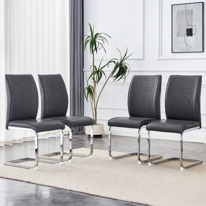 Luxury Simple Arch High Resilience Dining Chair With Arched Leg
