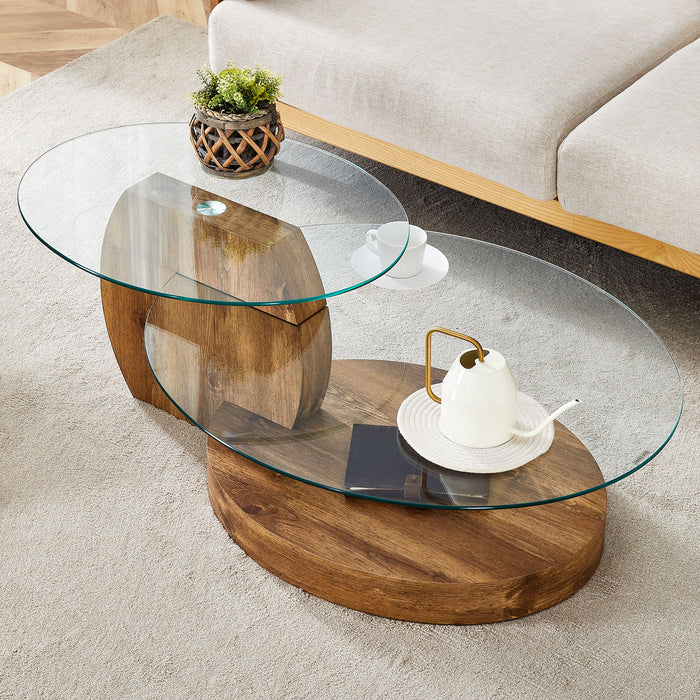 Contemporary Artistic Double Layer Coffee Table