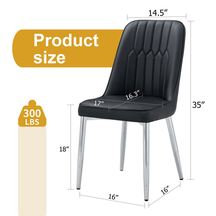 Modern 2 Dining Chairs Wit Metal Legs For Kitchen