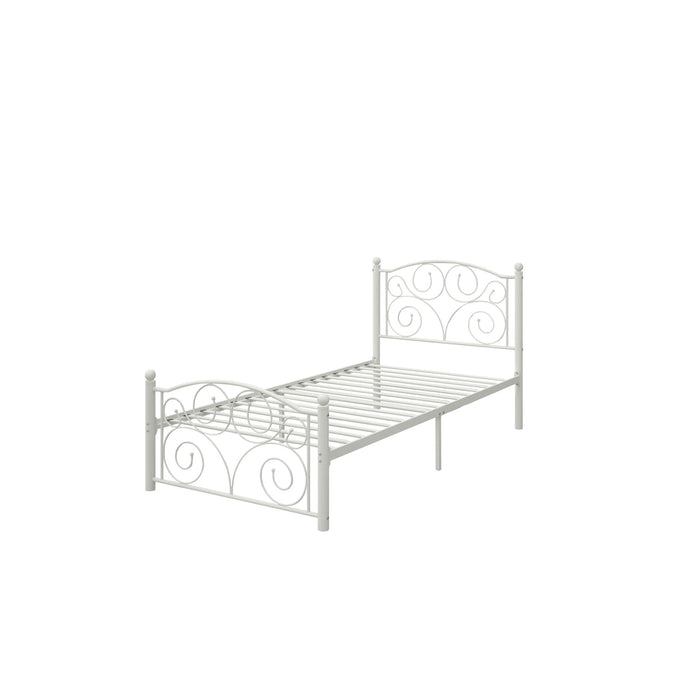 Unique Flower Sturdy System Metal Bed Frame With Headboard And Footboard