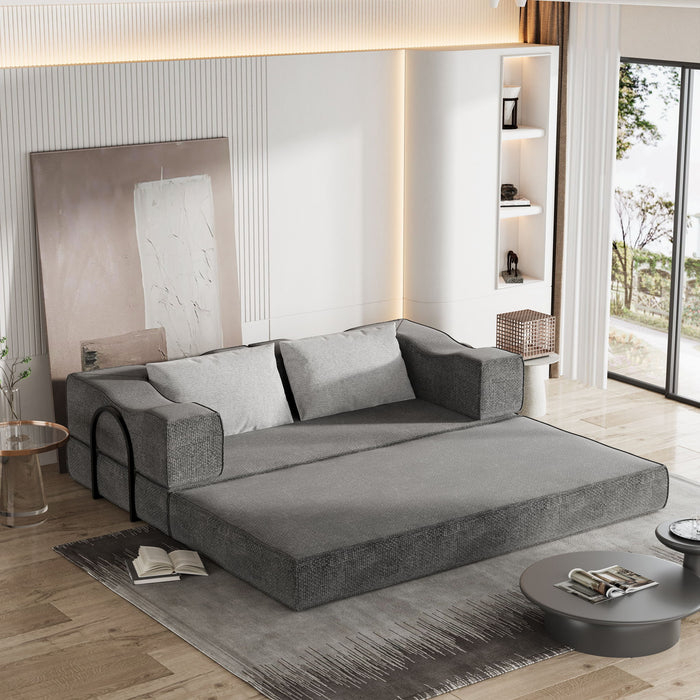 3 Seat Folding Floor Couch & King Size Bed Mattress
