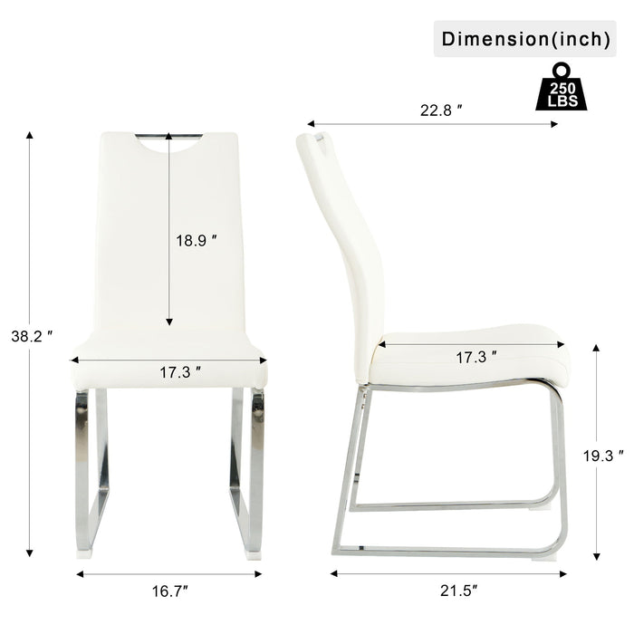 Modern Upholstered Dining Chair Electroplated Metal Legs (Set of 2)