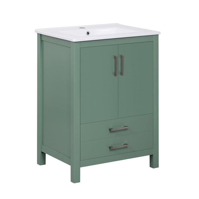 Bathroom Vanity With Sink Combo, Freestanding Storage Cabinet, Soft Closing Doors - Green