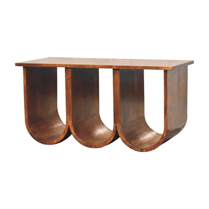 Triple Open Style Coffee Table - Beige / Brown