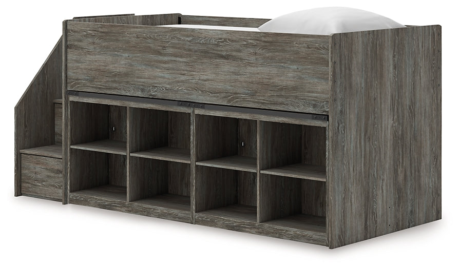 Frandern Twin Loft Bed with Bookcase Storage