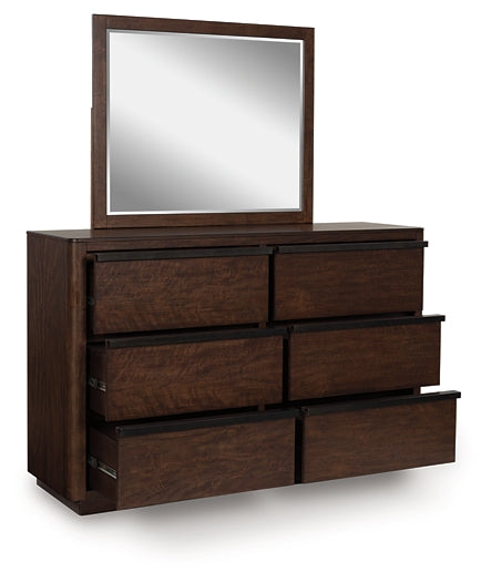 Dilenno California King Canopy Bed with Mirrored Dresser and Chest