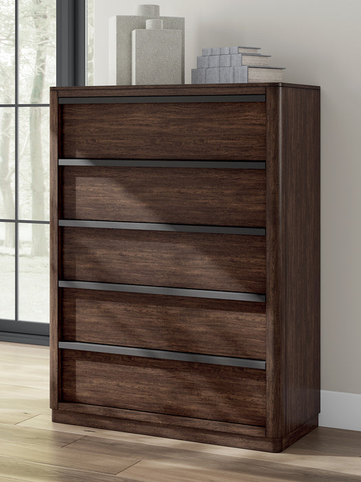 Dilenno Queen Canopy Bed with Mirrored Dresser, Chest and Nightstand