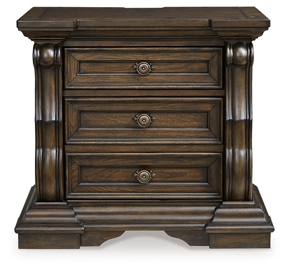 Maylee King Canopy Bed with Mirrored Dresser, Chest and Nightstand