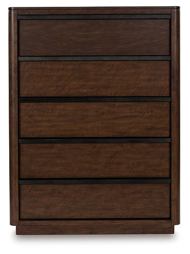 Dilenno Queen Canopy Bed with Mirrored Dresser and Chest