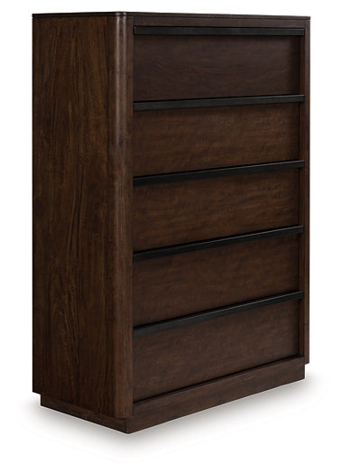 Dilenno Queen Canopy Bed with Mirrored Dresser and Chest