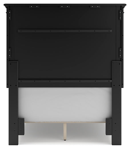 Lanolee Twin Panel Bed with Mirrored Dresser and Chest