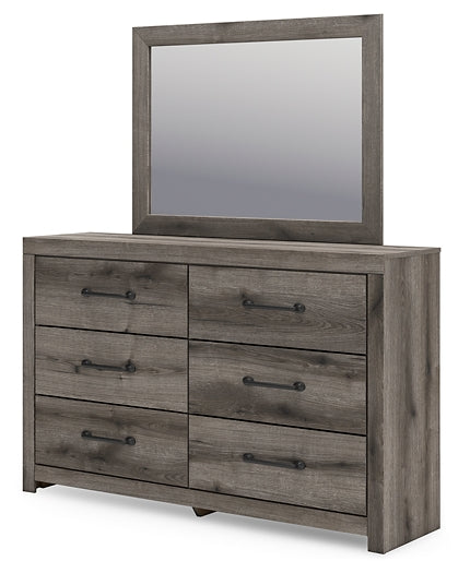 Graystorm Full Panel Bed with Storage with Mirrored Dresser, Chest and Nightstand