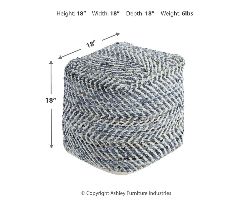 Chevron Pouf