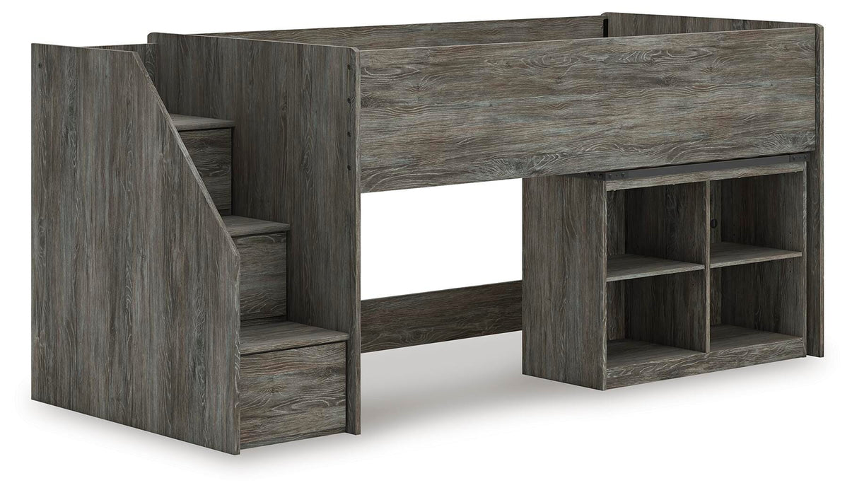 Frandern Twin Loft  Bed with Bookcase Storage