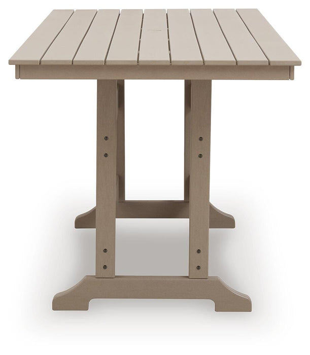 Seacliff Beach RECT COUNTER TABLE W/UMB OPT