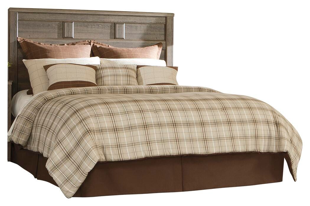 Juararo King/California King Panel Headboard Bed with Mirrored Dresser