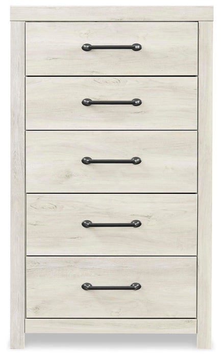 Cambeck Full Panel Bed with 4 Storage Drawers with Mirrored Dresser, Chest and Nightstand
