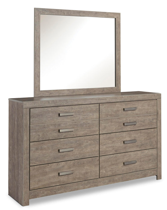 Culverbach King Panel Bed with Mirrored Dresser