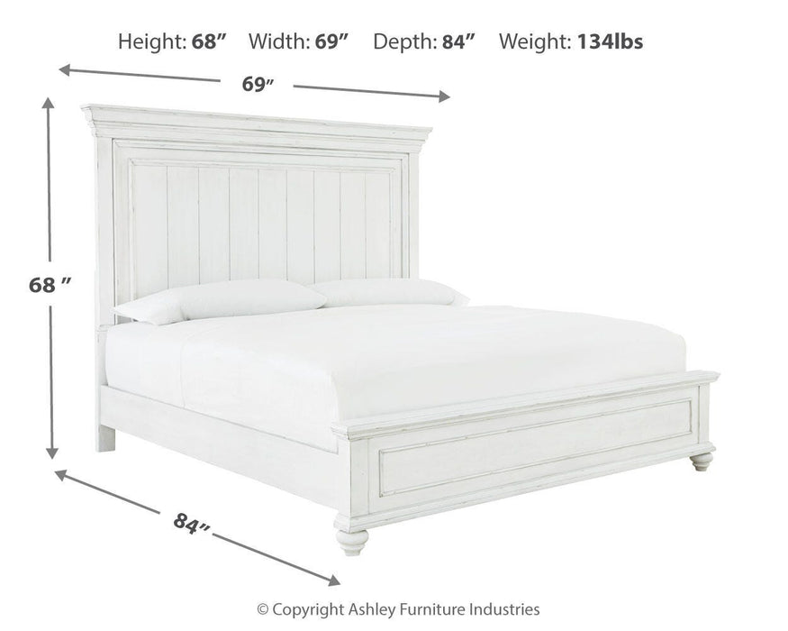 Kanwyn Queen Panel Bed with Mirrored Dresser, Chest and Nightstand