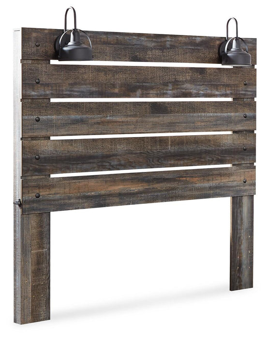 Drystan Queen Panel Headboard Bed with Mirrored Dresser, Chest and Nightstand