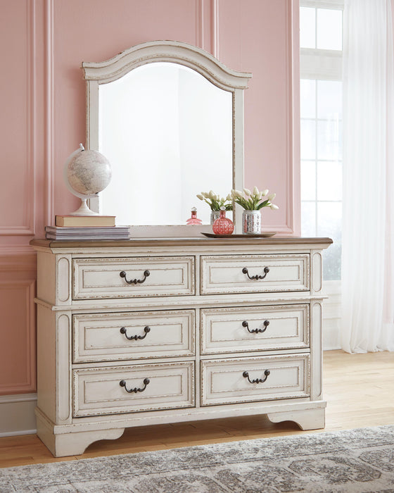Realyn Twin Panel Bed with Mirrored Dresser