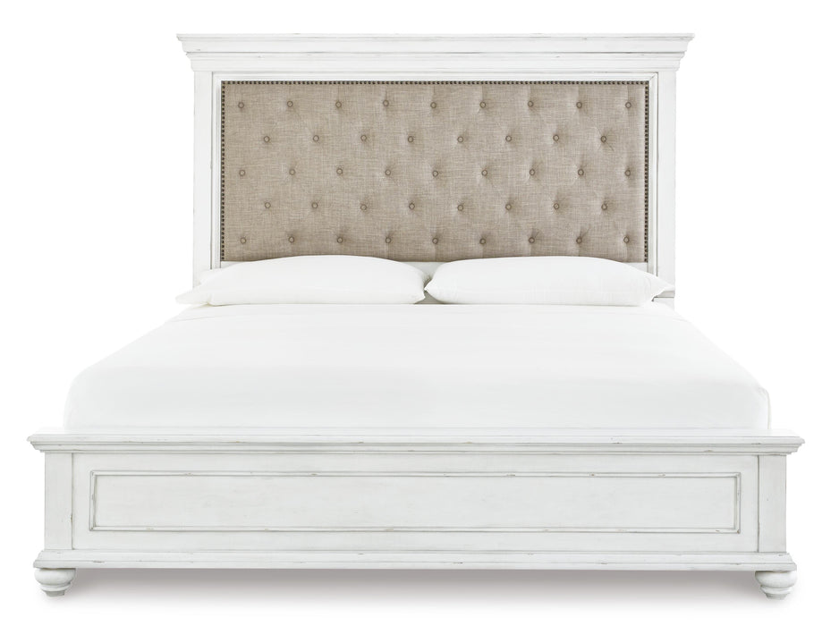 Kanwyn Queen Panel Bed with Mirrored Dresser, Chest and Nightstand