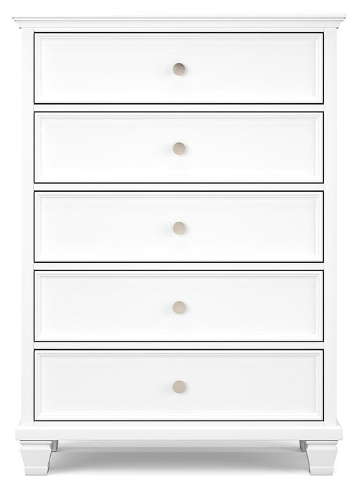 Fortman California King Panel Bed with Mirrored Dresser, Chest and Nightstand