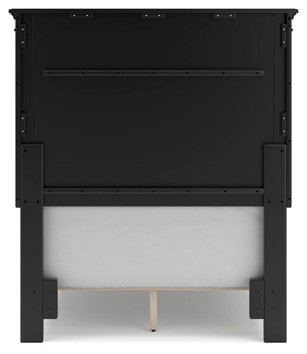 Lanolee Twin Panel Bed with Mirrored Dresser and Nightstand