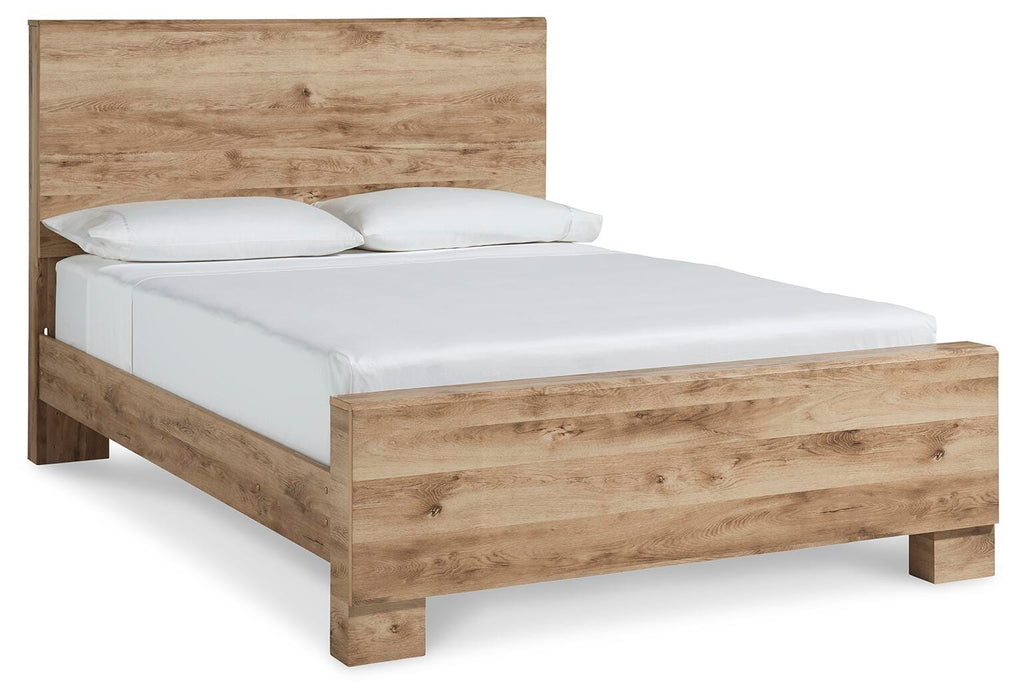 Hyanna King Panel Bed, Dresser, Mirror, Chest and Nightstand