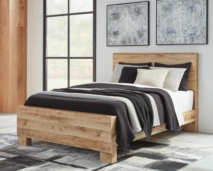 Hyanna King Panel Bed, Dresser, Mirror, Chest and Nightstand