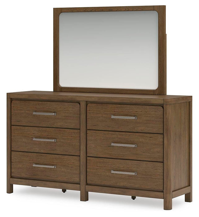 Cabalynn King Upholstered Bed with Mirrored Dresser and Nightstand