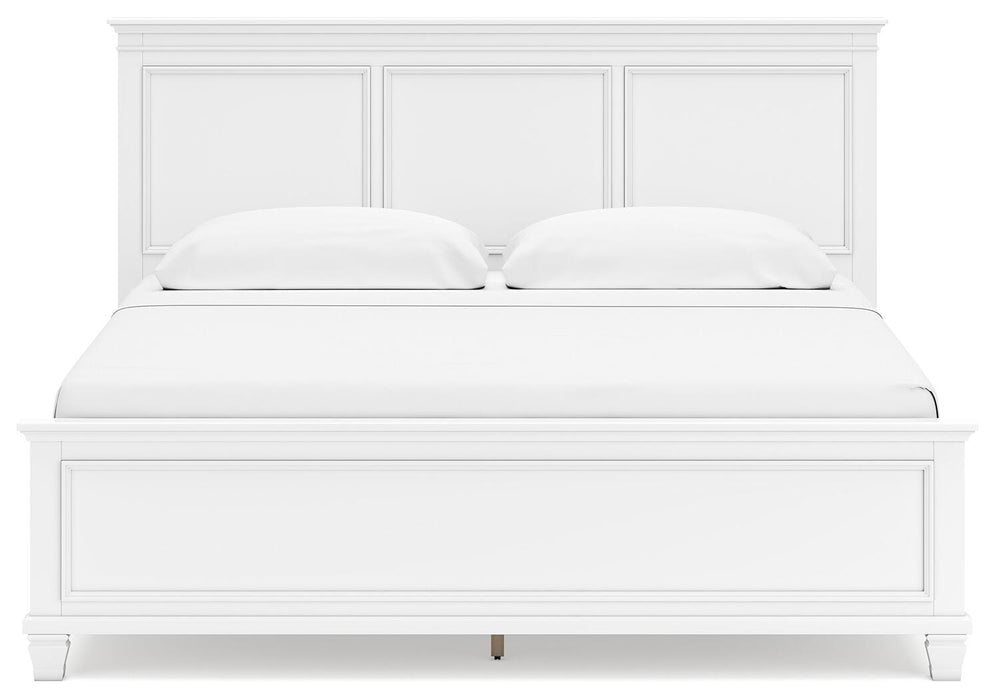 Fortman King Panel Bed with Mirrored Dresser