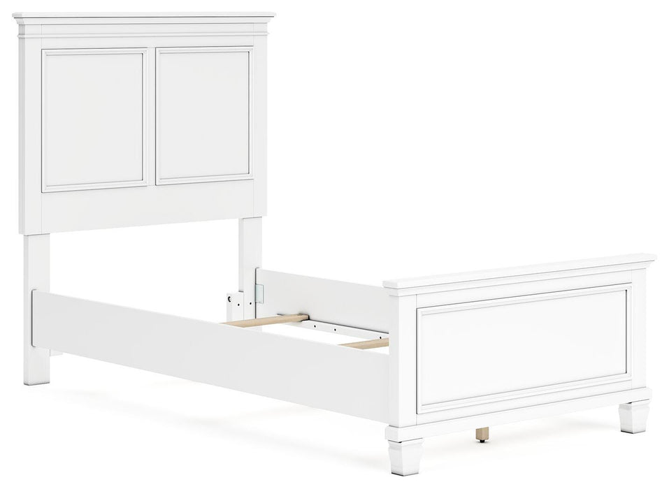 Fortman Twin Panel Bed with Mirrored Dresser