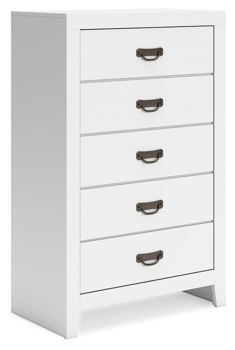 Binterglen King Panel Bed, Dresser, Mirror, Chest and Nightstand