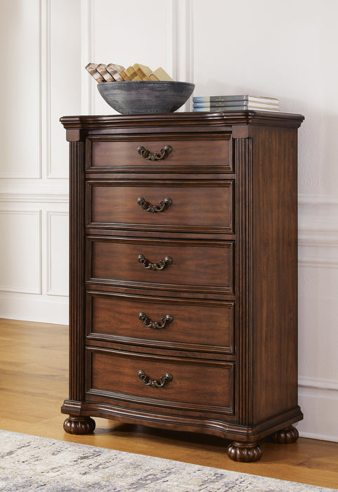 Lavinton Queen Poster Bed, Dresser, Mirror, Chest and Nightstand