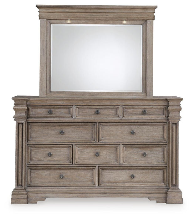 Blairhurst Queen Panel Bed with Mirrored Dresser