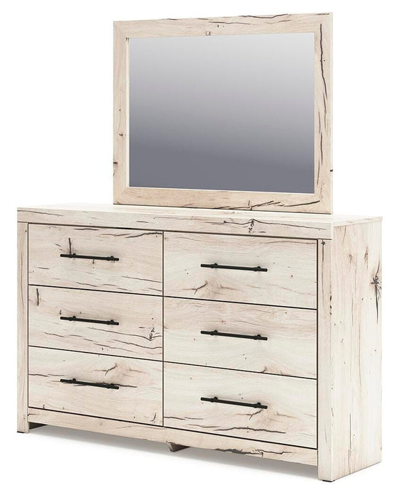 Lawroy Twin Panel Bed with Storage, Dresser, Mirror, Chest and Nightstand