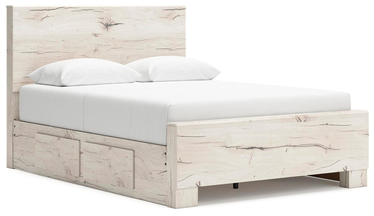 Lawroy Queen Panel Bed with Storage, Dresser, Mirror, Chest and Nightstand