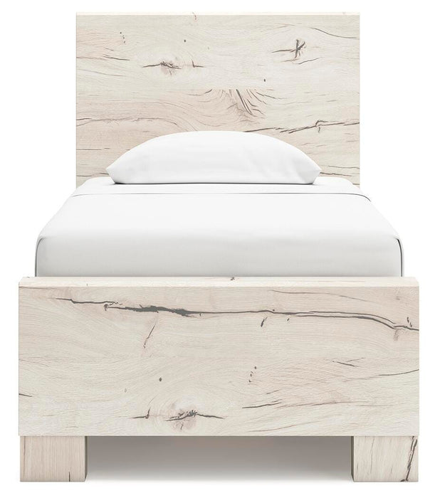 Lawroy Twin Panel Bed with Storage, Dresser, Mirror and Nightstand